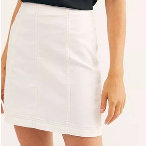 FREE PEOPLE Femme White  Corduroy Mini Skirt